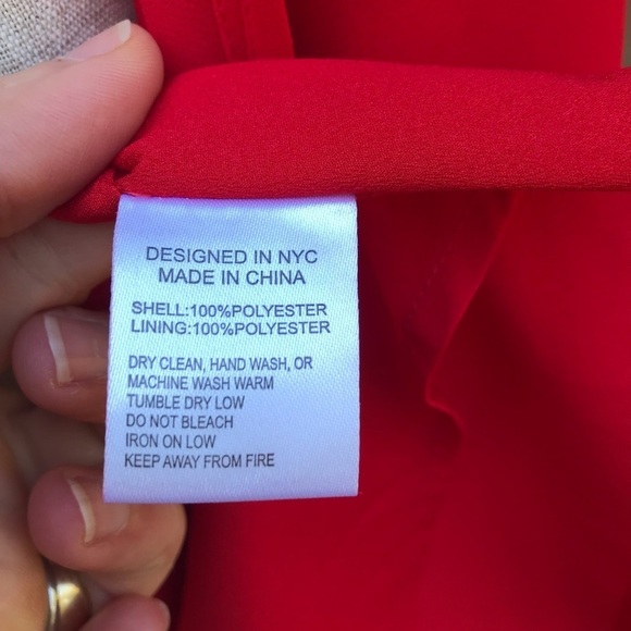 Anthropologie Yumi Kim Womens Red Wrap Midi Dress Ruffle Crepe Large - Picture 13 of 16